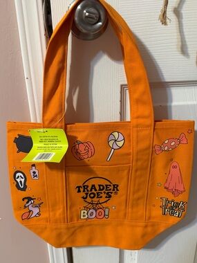 Trader Joe's Halloween Orange Tote Bag - Trick or Treat Custom Made